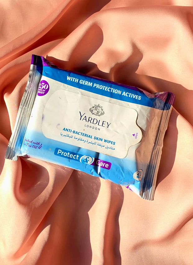 Yardley Anti-Bacterial Skin Wipes 20 Pieces