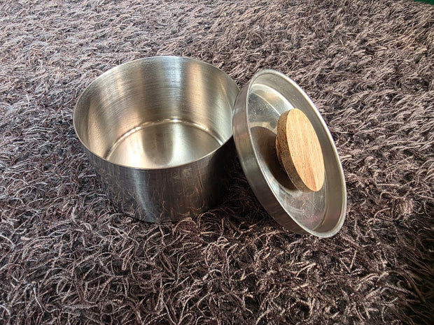 Stainless Steel pot with Wooden Lid
