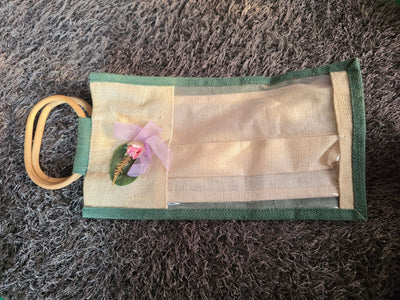Jute Pouch With Bamboo Handles