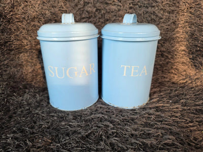 Enamel Coated Tea and Sugar jars